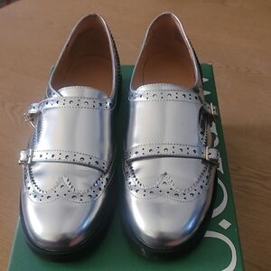 Silver Women's Brogue Shoes
